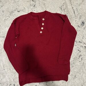 Red Button-Up Sweater